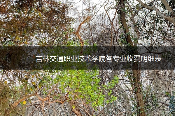 吉林交通职业技术学院各专业收费明细表